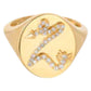 Adina Reyter - Women's Diamond Arrow Initial Signet Ring - Z