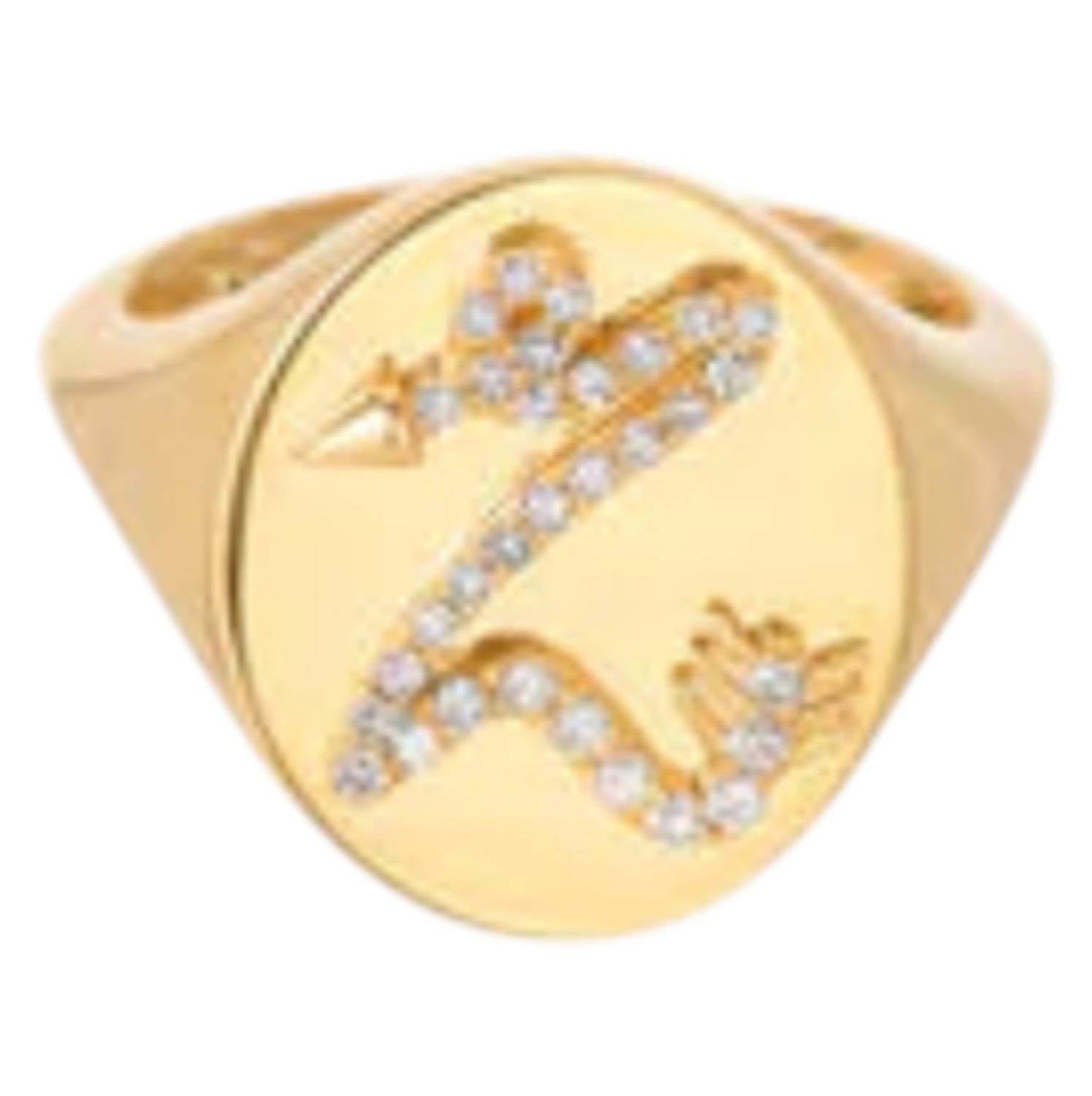 Adina Reyter - Women's Diamond Arrow Initial Signet Ring - Z
