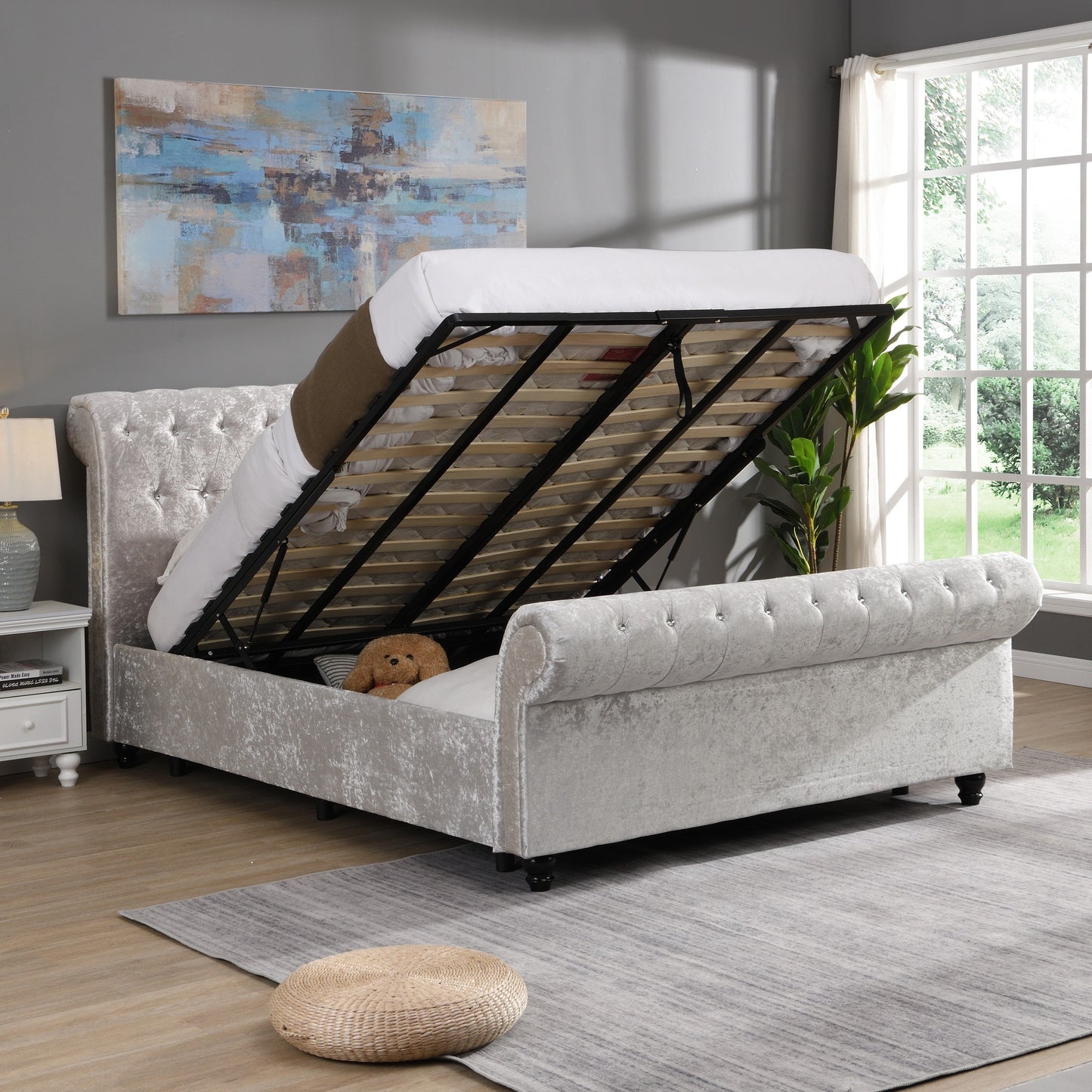 Hartfried Upholstered Queen Storage Bed with Hydraulic Lift
