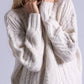 Minnie Rose - Pure Air Mixed Cable Sweater