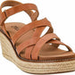 Corkys Footwear - Women's All Nighter Brown Strappy Wedge Sandal