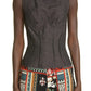 Brock Collection Thao Sleeveless Corset Top in Charcoal, Size 14