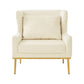 Elegant Curved Armrest Accent Armchair
