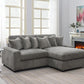Tavia Reversible Sectional Sofa With 6 Pillows - Gray