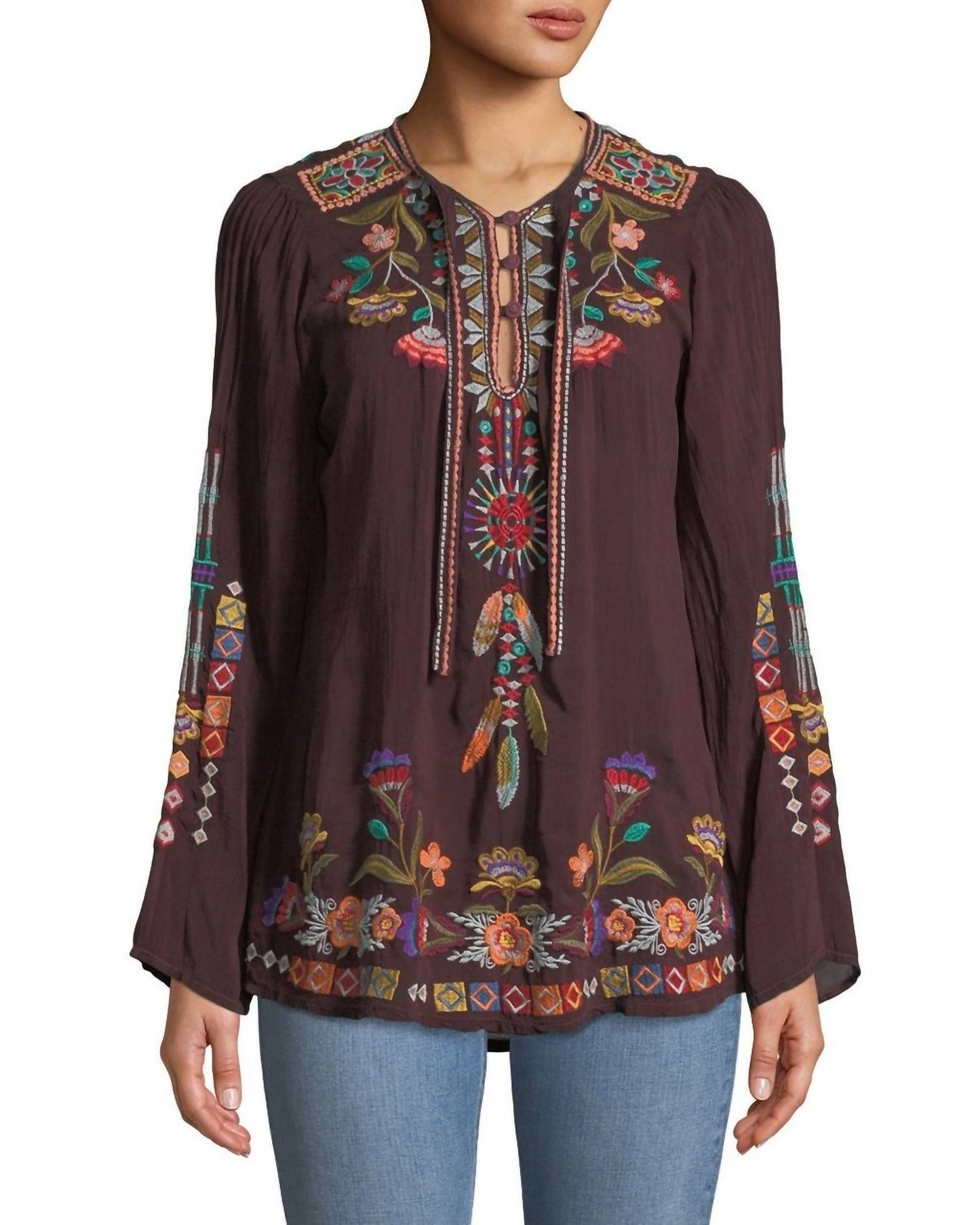Johnny Was - Free Spirit Embroidered Georgette Blouse