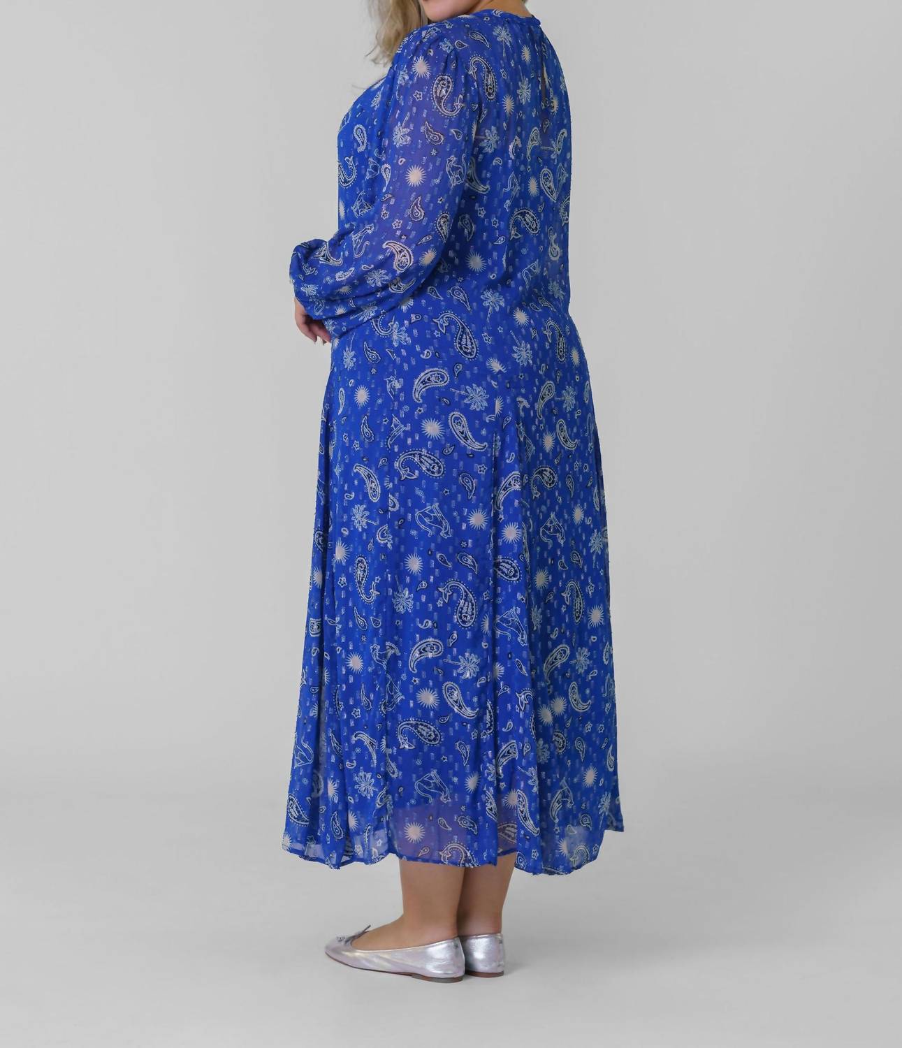 Never Fully Dressed - Blue Running Paisley Bibi Maxi Dress - Plus