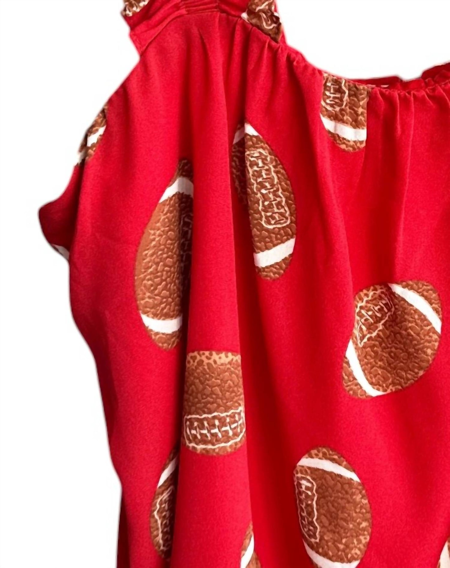 Adrienne - Women's Football Ruffle Tank Top