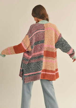 &Merci - Multicolor Abstract Long Cardigan