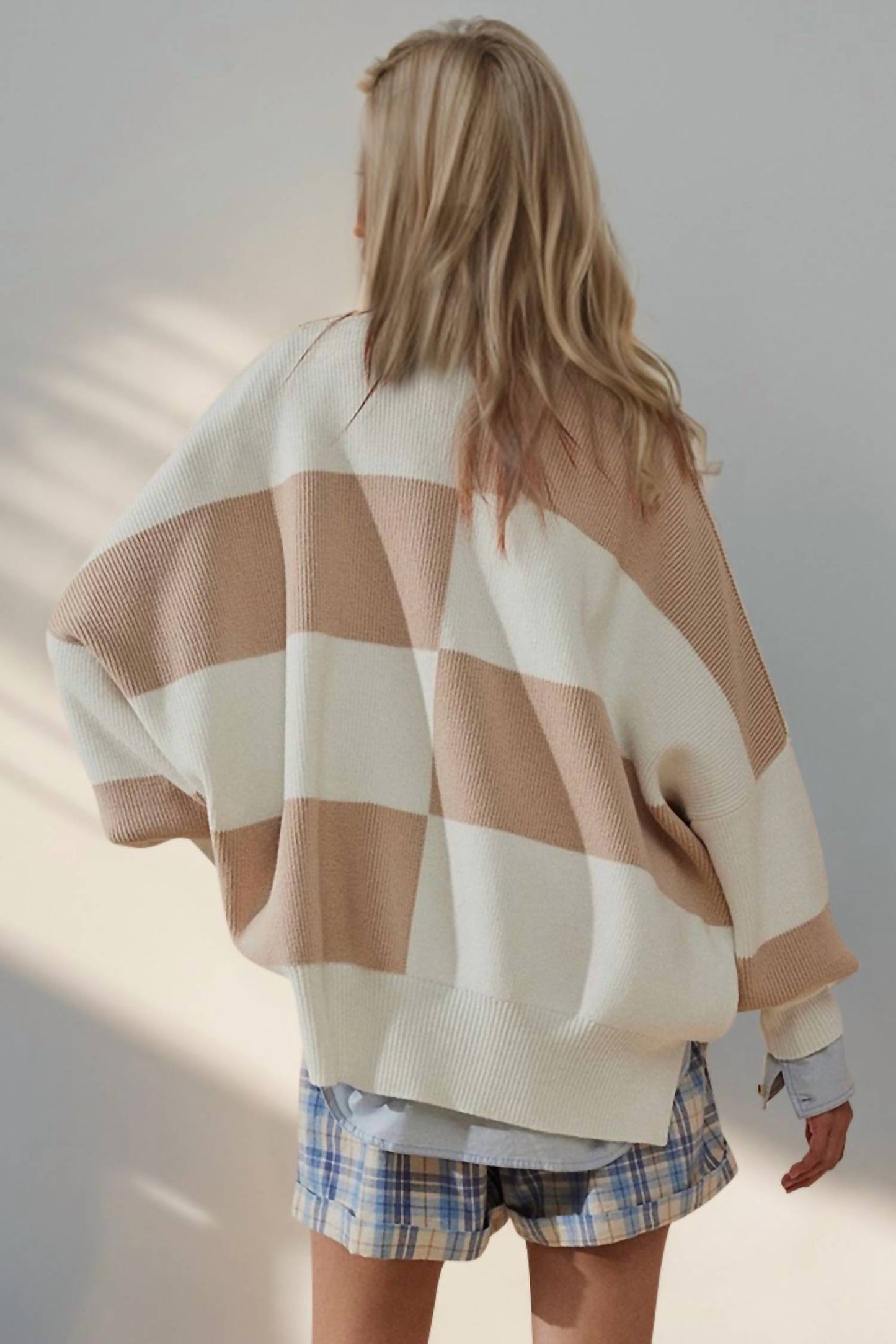Double Take - Oversized Color Block Sweater