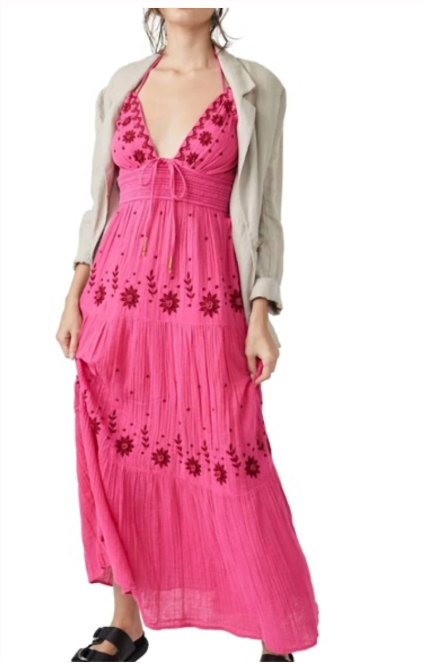 Free People - Real Love Embroidered Maxi Dress