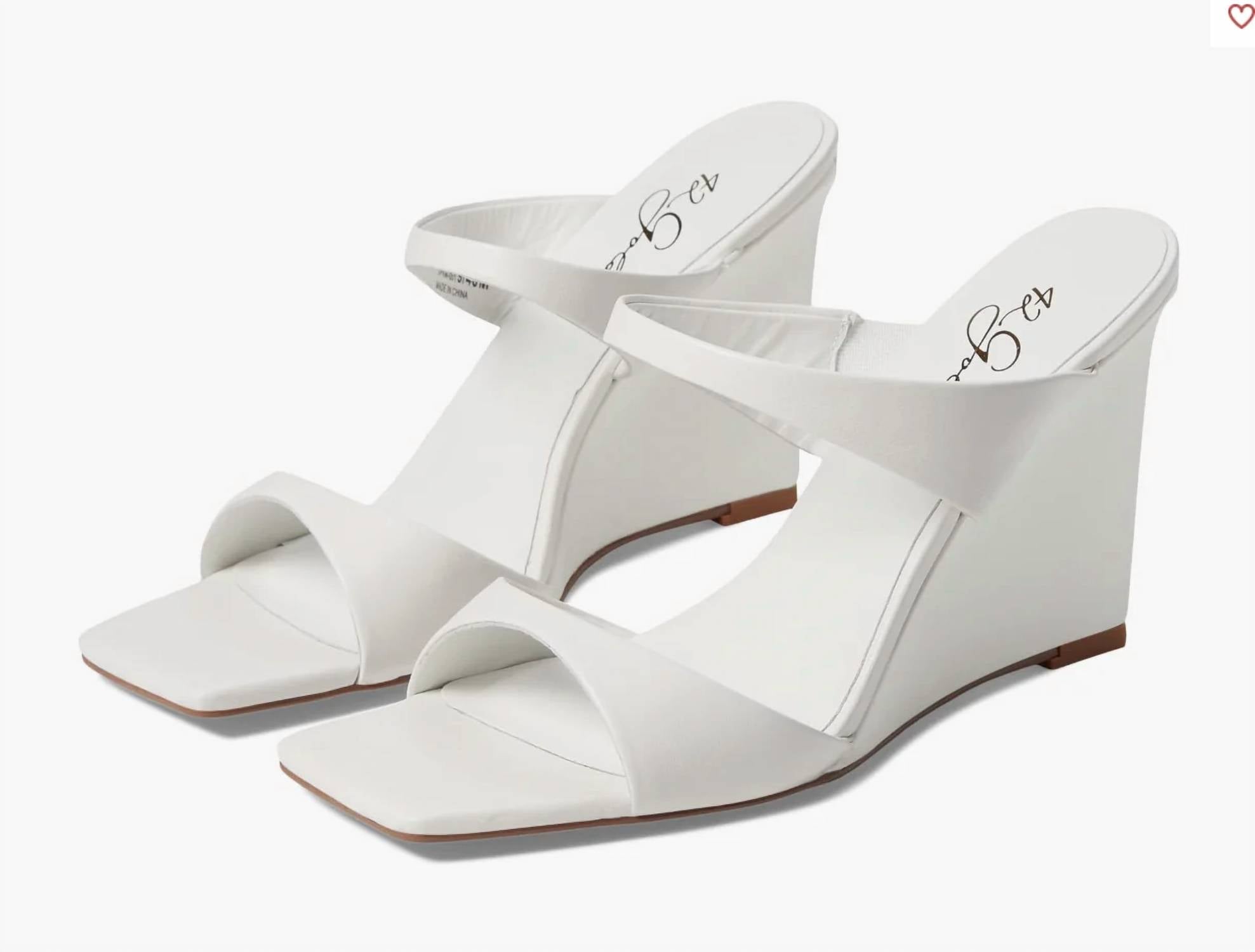 42 Gold - Women's Omira Squared Toe Wedge Heels