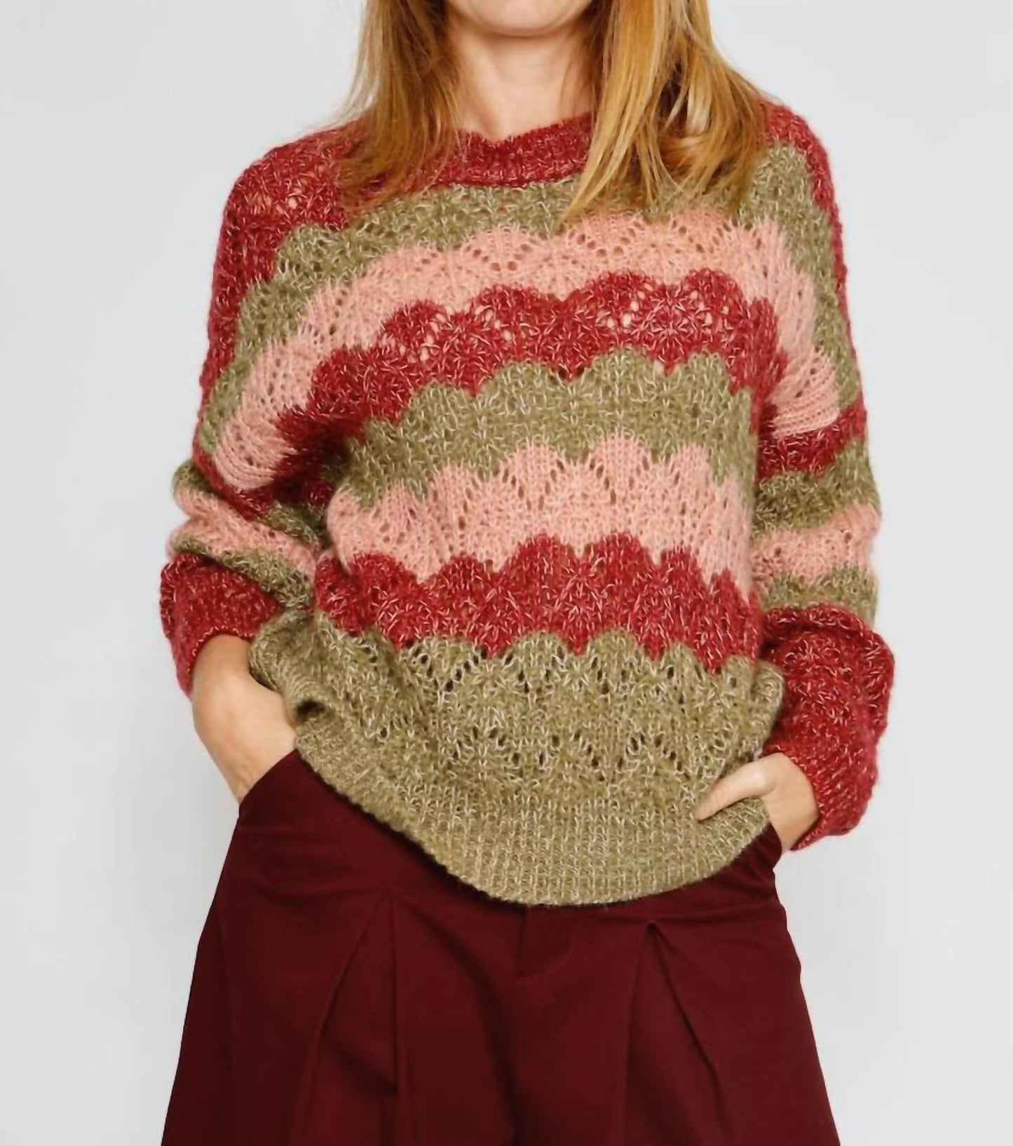 B-Yu - Striped Crewneck Sweater