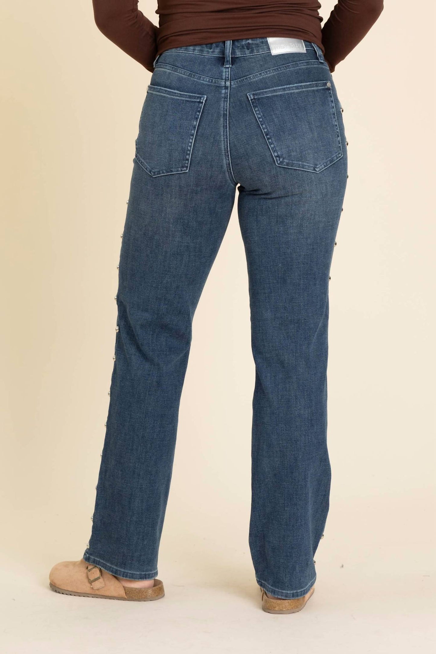 Judy Blue - Straight Dome Studs Detail Jeans