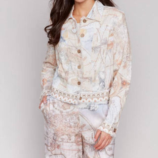 Charlie B - Printed Linen Blend Jacket