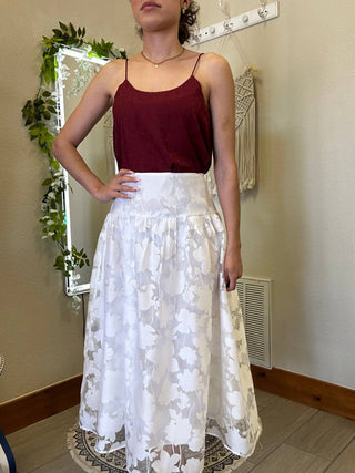 Blu Pepper - Floral Organza Midi Skirt