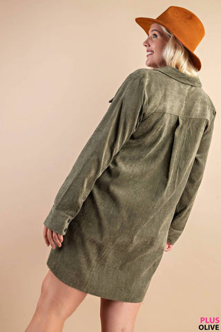 Kori - America Corduroy Shirt Dress