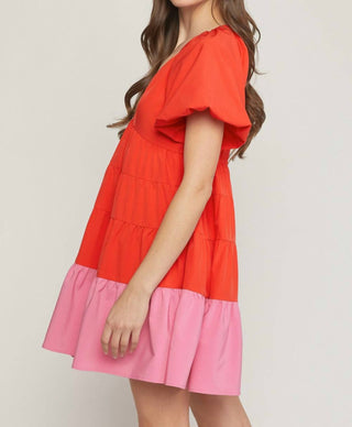 Entro - Color Block Mini Dress