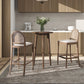 Arlin Upholstered Stool with Curved Back and Footrest - Set of 2