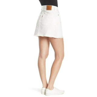 Levi'S - Distressed Raw Hem Cotton Mini Skirt