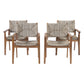 Durable Outdoor Dining Chair Set with Acacia Wood Frame and Wicker Seat