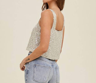 Wishlist - Sequin Relaxed Crop Tank