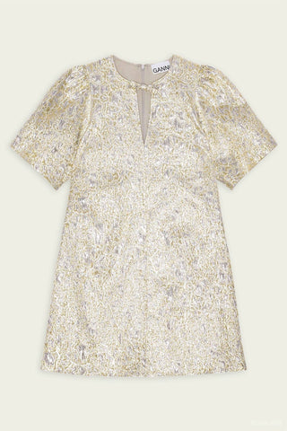Ganni - Metallic A-line Mini Dress