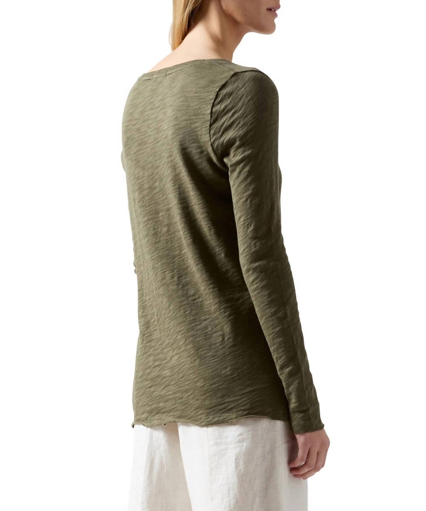Atm - Long Sleeve V Neck Slub Tee