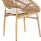 Cyril Outdoor Wicker Papasan Style Dining Chair with Teak Finished Legs - Set of 2