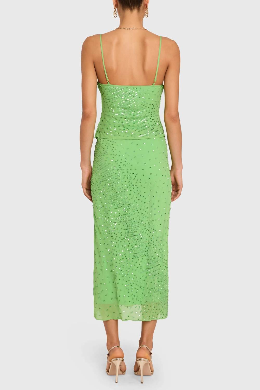 Amanda Uprichard - Noella Sequin Chiffon Bias Skirt