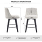 Swivel Bar Stools & Button Tufted Back (Set of 2)