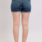 Judy Blue - High Waist Tummy Control Fray Hem & Shield Back Pocket Shorts