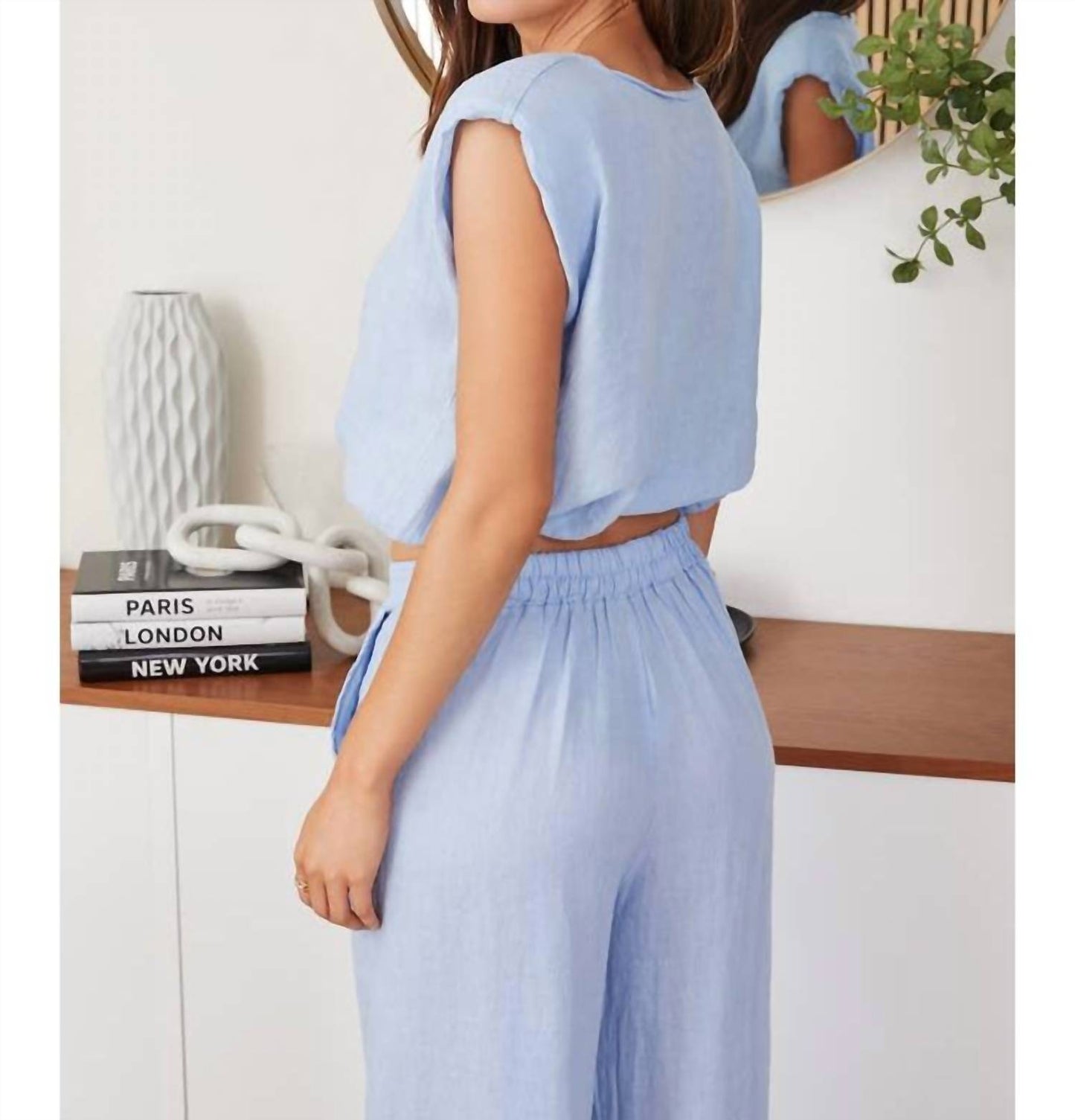 Milio Milano - Linen cropped blouson top