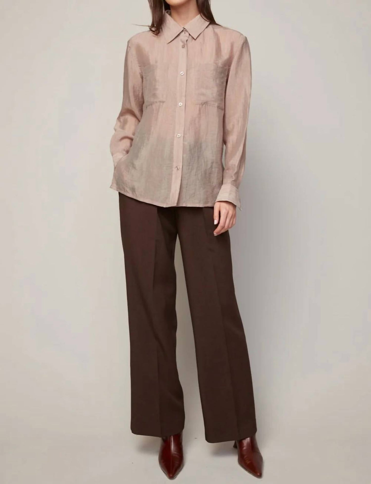 Adroit Atelier - Bijou Semi-transparent Buttoned Blouse