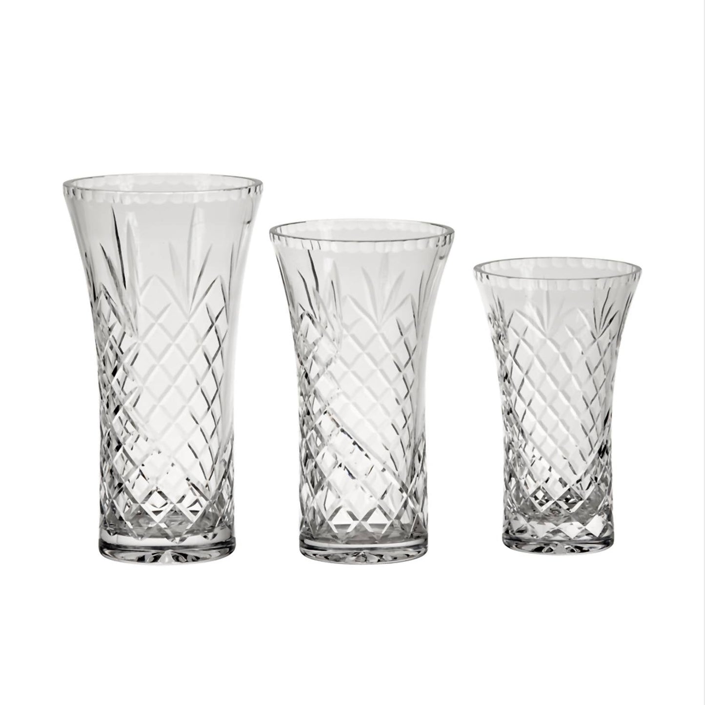 Creative Gifts International - Crystal Flared Vase With Medallion II Pattern - 8.25" X 4.75"