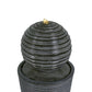 31.5' Tall Striped Concrete Column Fountain with LED Light