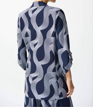 Joseph Ribkoff - Silky Knit Abstract Print Boxy Blazer