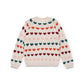 Bonton - Kid's Jacquard Knit Hearts Cardigan