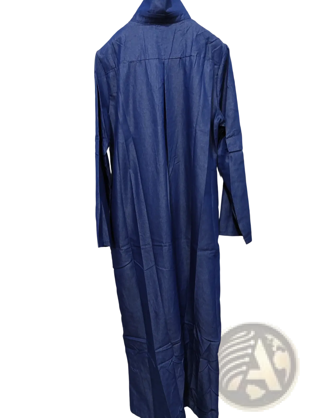 Denim Button Front Long Sleeve Maxi Dress