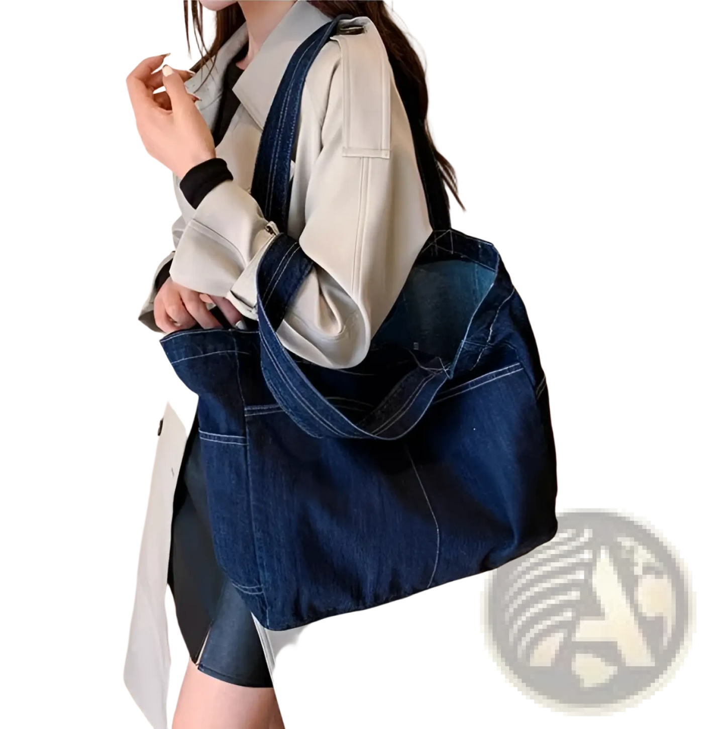 Denim Tote Bag Large Capacity Alma Latina Shoulder Bag