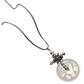 Detailed Silver Rose Cross Pendant Necklace