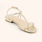 Pelle Moda - Women's Barber Metallic Suede Thong Sandal