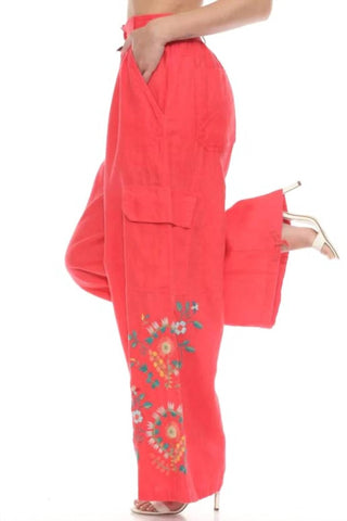 Johnny Was - DRAWSTRING HEM CARGO PANT MARISOL