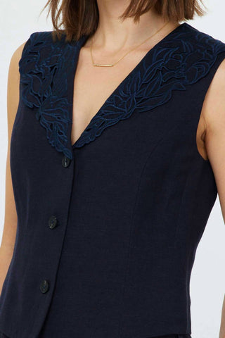 Current Air - V-neck Sleeveless Button Front Vest