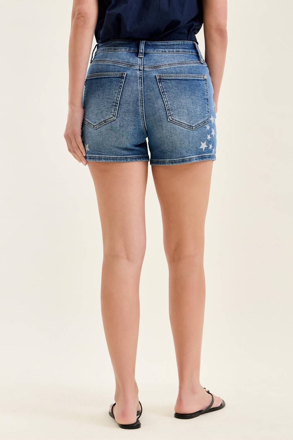 Judy Blue - High Waist Star Splatter Slim Denim Short