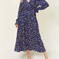 Double Take - Women's Full Size Tie Back Flounce Sleeve Dress
