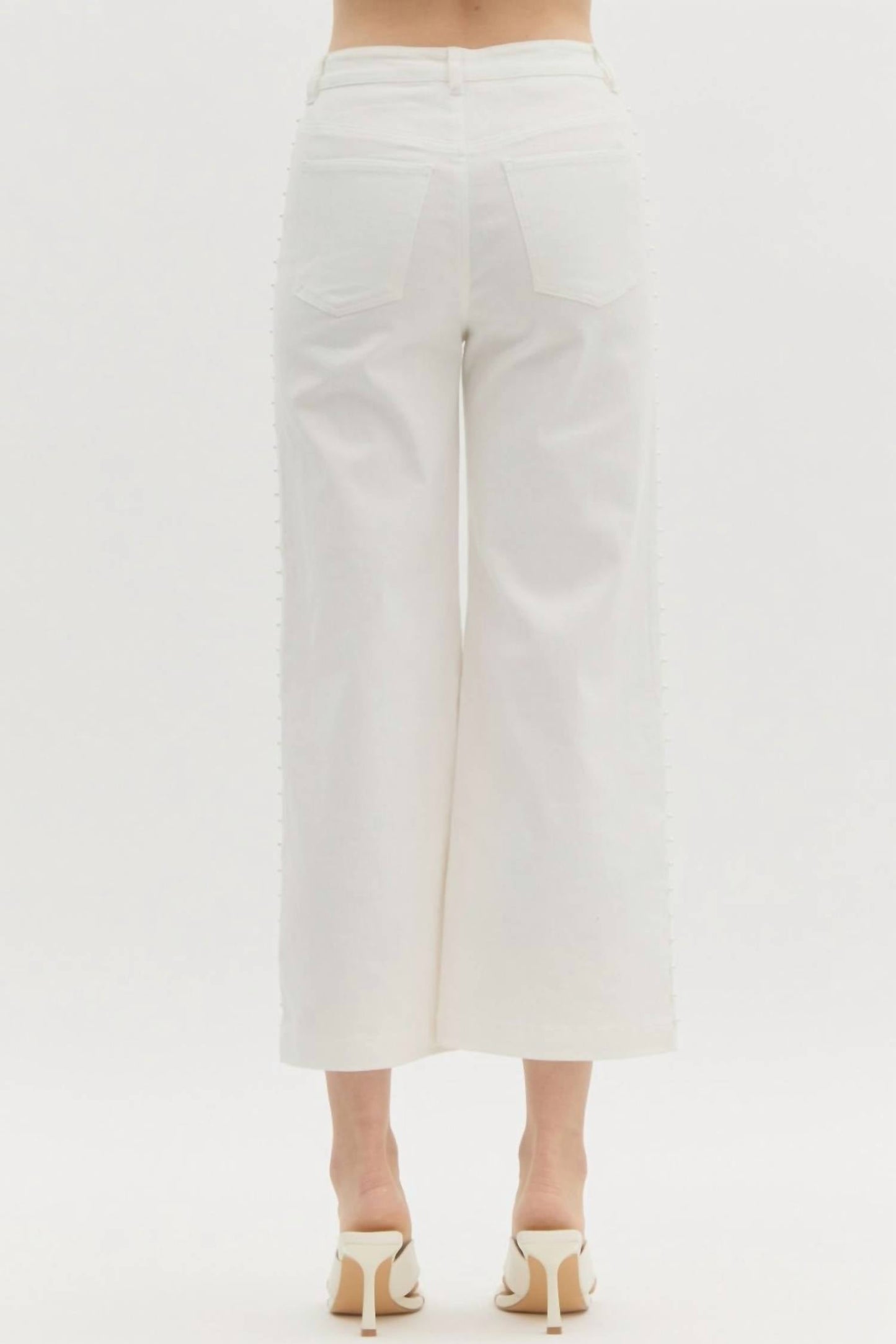 Entro - Pearl Detail Wide Leg Pants