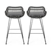 Outdoor Rattan Bar Chair With Metal Legs