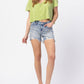 Judy Blue - Mid Rise Rainbow Paint Splash Cutoff Destroyed Shorts