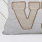 Embroidered Pumpkin “LOVE” Accent Pillow – Rustic Beige Fall Decor