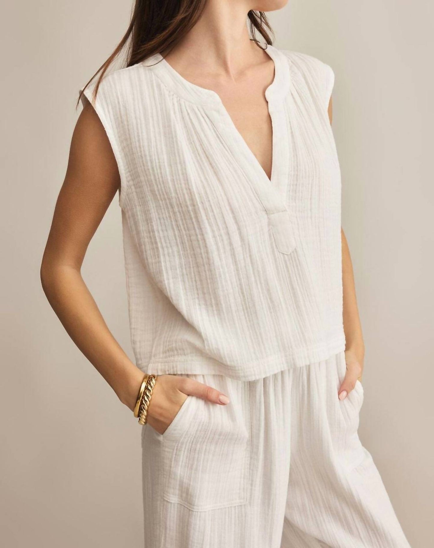 Z Supply - Cliffside V-neck Airy Gauze Top